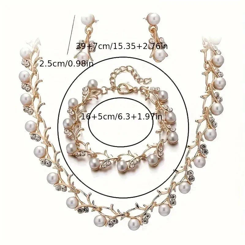 Gold tone faux pearl drop earrings for women – bridal and festive occasion jewellery