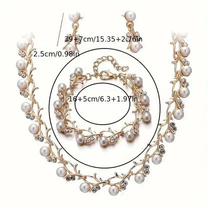 Gold tone faux pearl drop earrings for women – bridal and festive occasion jewellery