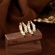 Gold zigzag hoop earrings for women Korean style crystal hoops