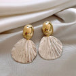 Golden horizon abstract shell drop earrings for women JeevaFashions
