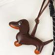 Handcrafted leather dachshund wiener dog bag charm JeevaFashions