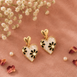 Heart drop stud earrings gold tone floral charm for women JeevaFashions