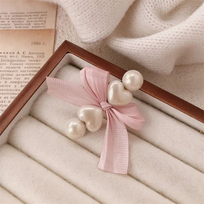 Heart duckbill hair clip with pearl detailing JeevaFashions