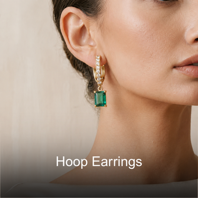Hoop earrings collection - gold and silver hoops for women at Jeeva Fashions
