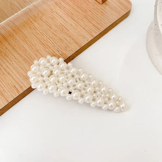 Large and small pearls hair clip for women JeevaFashions