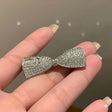 Mini bow silver hairclip for women JeevaFashions