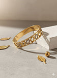 Minimalist gold cuff bracelet anti-tarnish stainless steel for women JeevaFashions