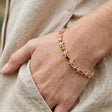Multicolour CZ bracelet gold plated stainless steel party wear for women at JeevaFashions