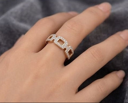 Open link chain ring detail shot JeevaFashions