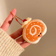 Orange swirl swiss roll plush dessert charm bag accessory JeevaFashions