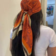 Paisley print silk-feel scarf 90x90cm travel hair scarf for women JeevaFashions
