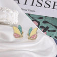 pastel butterfly enamel stud earrings gold plated for women JeevaFashions