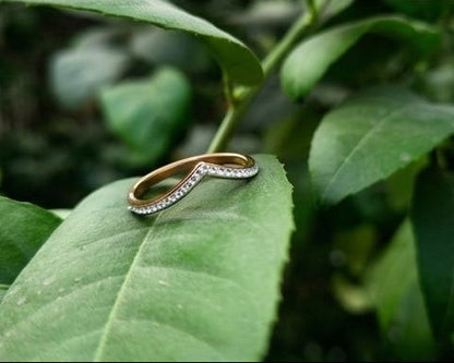 Pave crystal V-shaped ring detail shot JeevaFashions