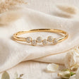 Pavé CZ dome bangle bracelet gold cluster cuff for women at JeevaFashions