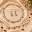 Pearl party wear jewellery set anti-tarnish gold tone for women at JeevaFashions