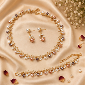 Pearl Party Wear Jewellery Set – Anti-Tarnish Gold Tone for Women