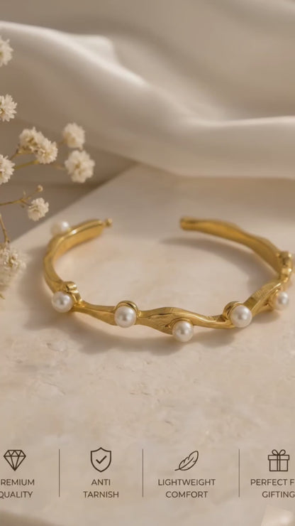 Gold Plated Pearl Bracelet