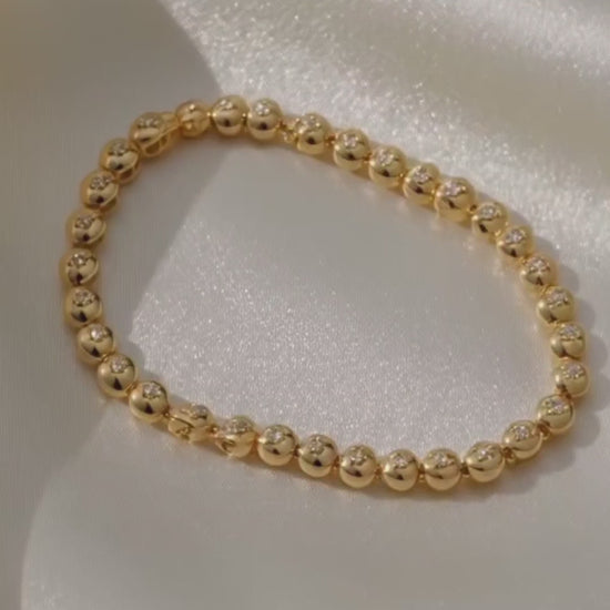 Gold plated crystal inlay bracelet for women – festive and party wear jewellery