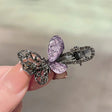 Purple crystal semi-hollow butterfly duck clip JeevaFashions