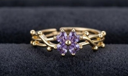 Purple floral ring for women India JeevaFashions