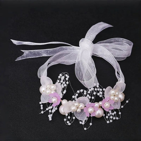 Purple wrist flower hairband for women JeevaFashions