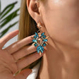 Trendy Korean red crystal statement earrings for girls JeevaFashions
