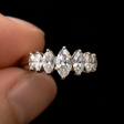 Marquise cluster ring rhodium plated for women at JeevaFashions