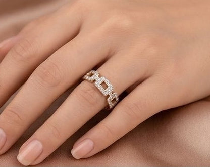 Rose gold crystal ring for daily wear JeevaFashions