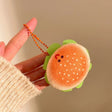 Sesame seed smiles hamburger plush bag charm keychain JeevaFashions