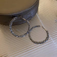 Silver crystal pave hoop earrings vintage style party festive wear for women JeevaFashions