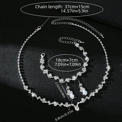 Silver plated crystal rhinestone drop earrings for women – party wear and Indian wedding occasions