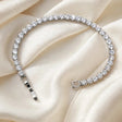 silver tone slim CZ tennis bracelet for women JeevaFashions
