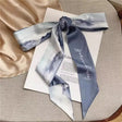Smoke mountain blue print hair tie scarf for women JeevaFashions