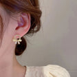 Sparkling crystal wreath radiant ribbon bow stud earrings JeevaFashions