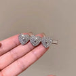 Sparkling trio crystal heart alligator hair clip JeevaFashions