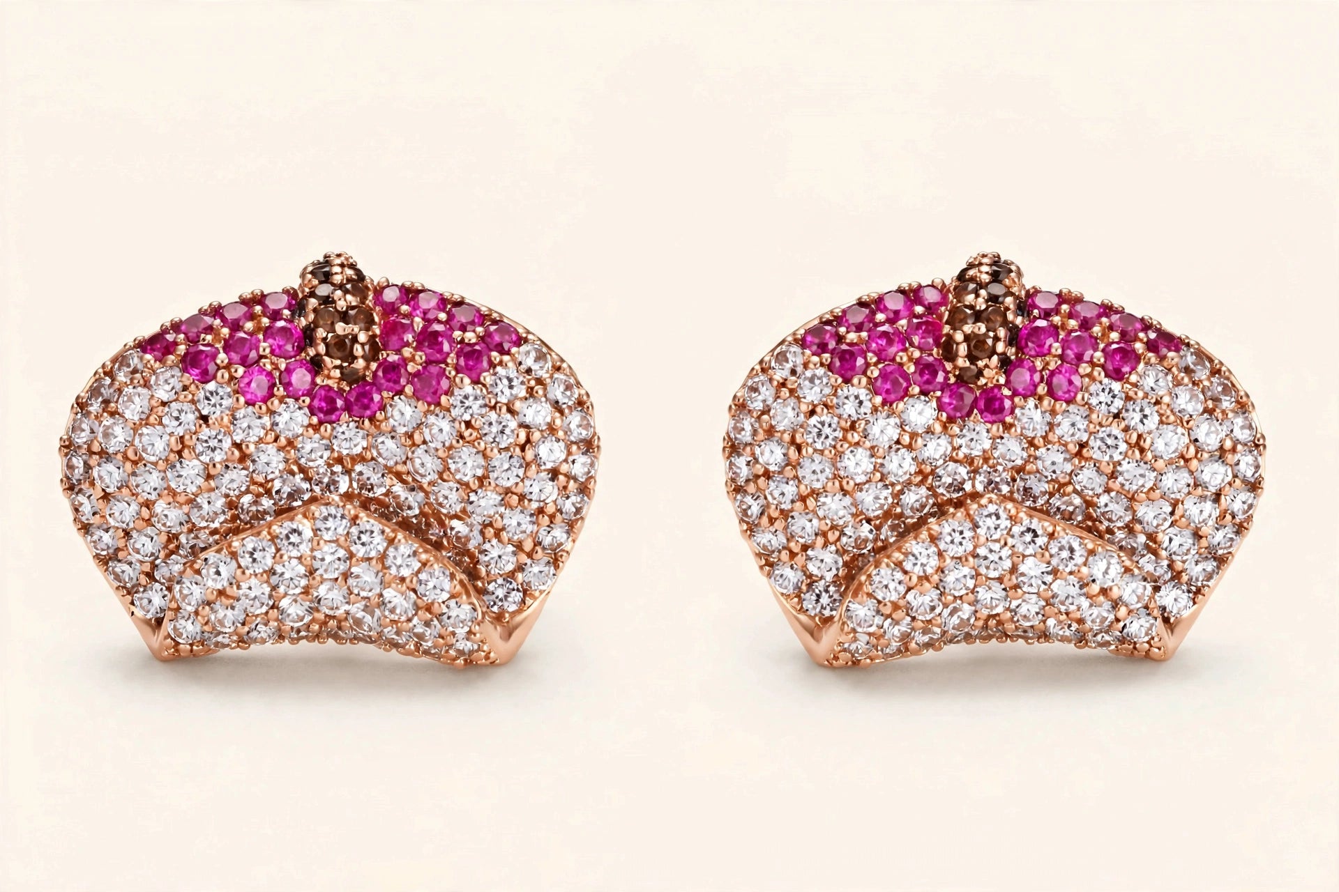 Pave stud earrings gold close up sparkle detail for women JeevaFashions