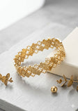 Timeless elegance gold bracelet kada with cubic zirconia JeevaFashions