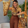 Trend leopard print square scarf 90cm large for women JeevaFashions