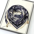 Vintage motif magnetic neck scarf silk-feel travel scarf for women JeevaFashions