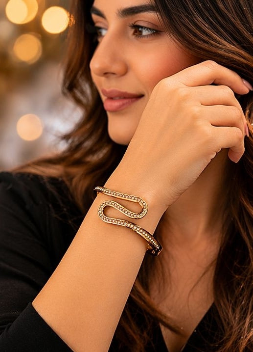 Waterproof gold kada bracelet for women JeevaFashions